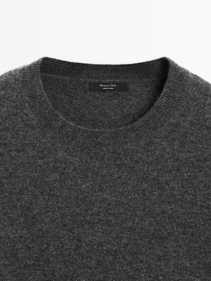 Massimo Dutti Long Crew Neck Women Sweater Dark Grey | US-DX2716985
