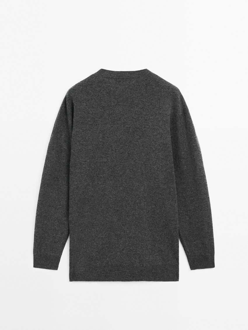 Massimo Dutti Long Crew Neck Women Sweater Dark Grey | US-DX2716985
