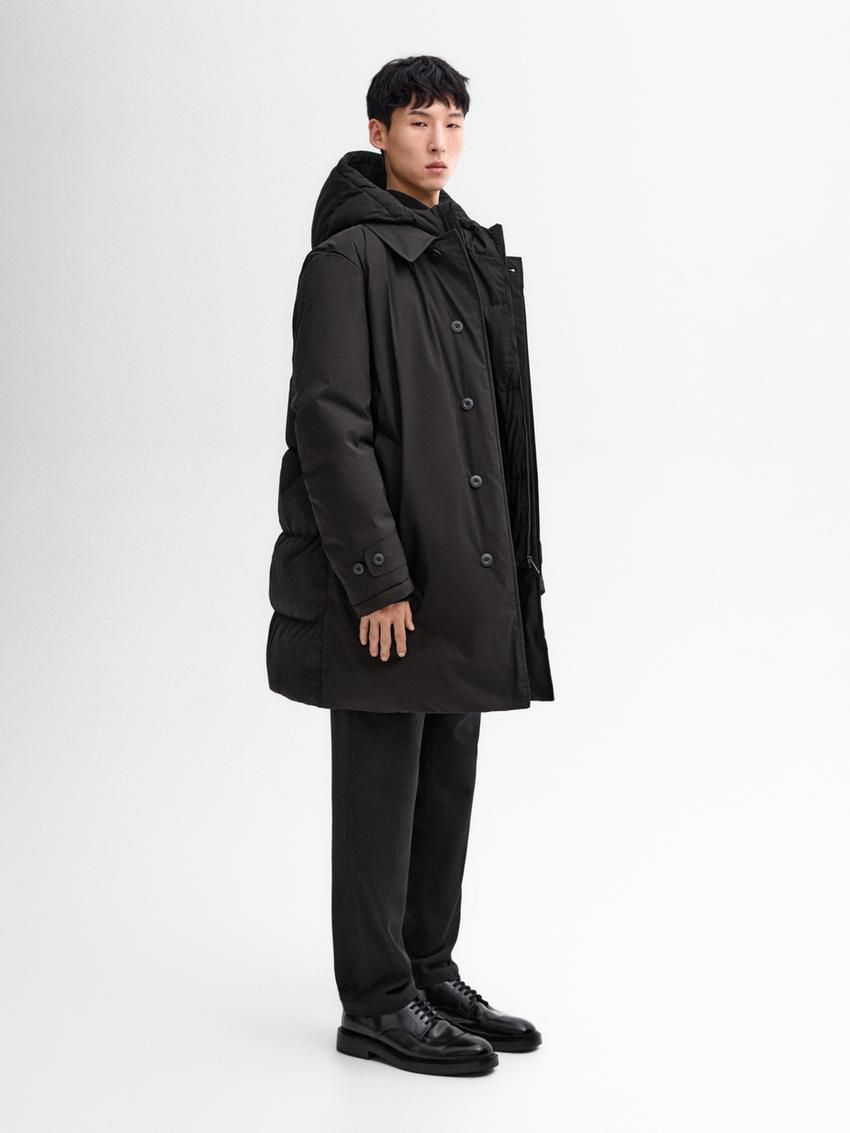 Massimo Dutti Long Down Men Parka Black | US-OY7409215