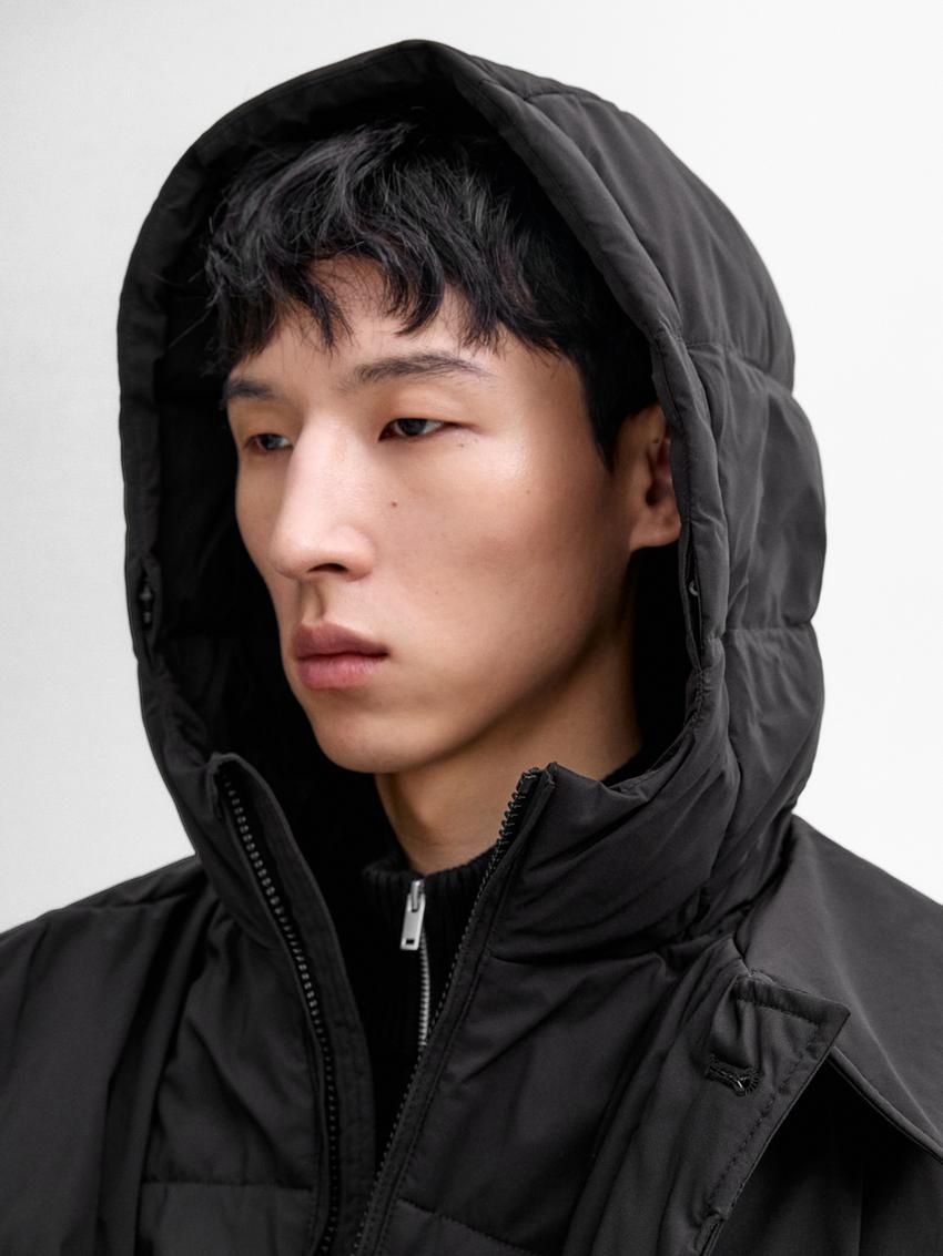 Massimo Dutti Long Down Men Parka Black | US-OY7409215