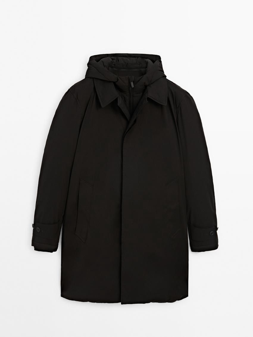 Massimo Dutti Long Down Men Parka Black | US-OY7409215