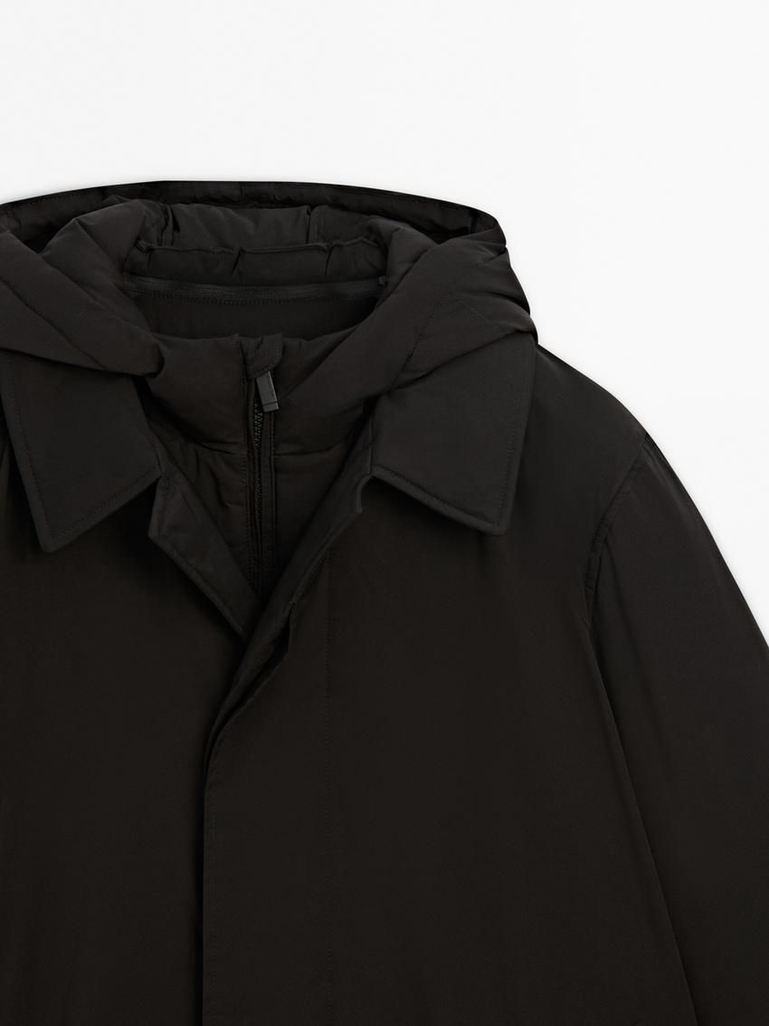 Massimo Dutti Long Down Men Parka Black | US-OY7409215