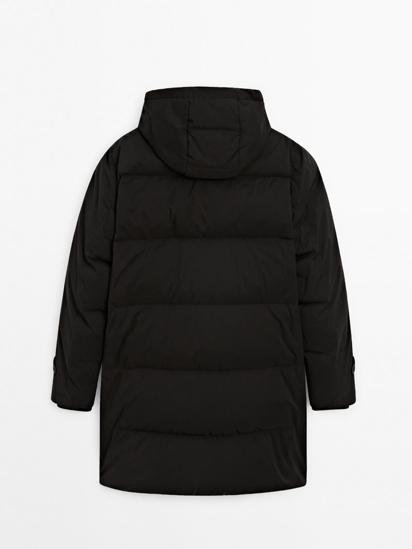 Massimo Dutti Long Down Men Parka Black | US-OY7409215