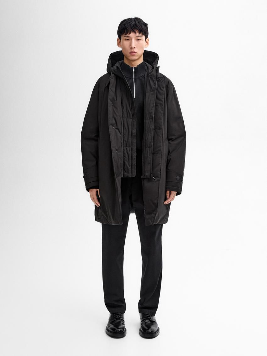 Massimo Dutti Long Down Men Parka Black | US-OY7409215