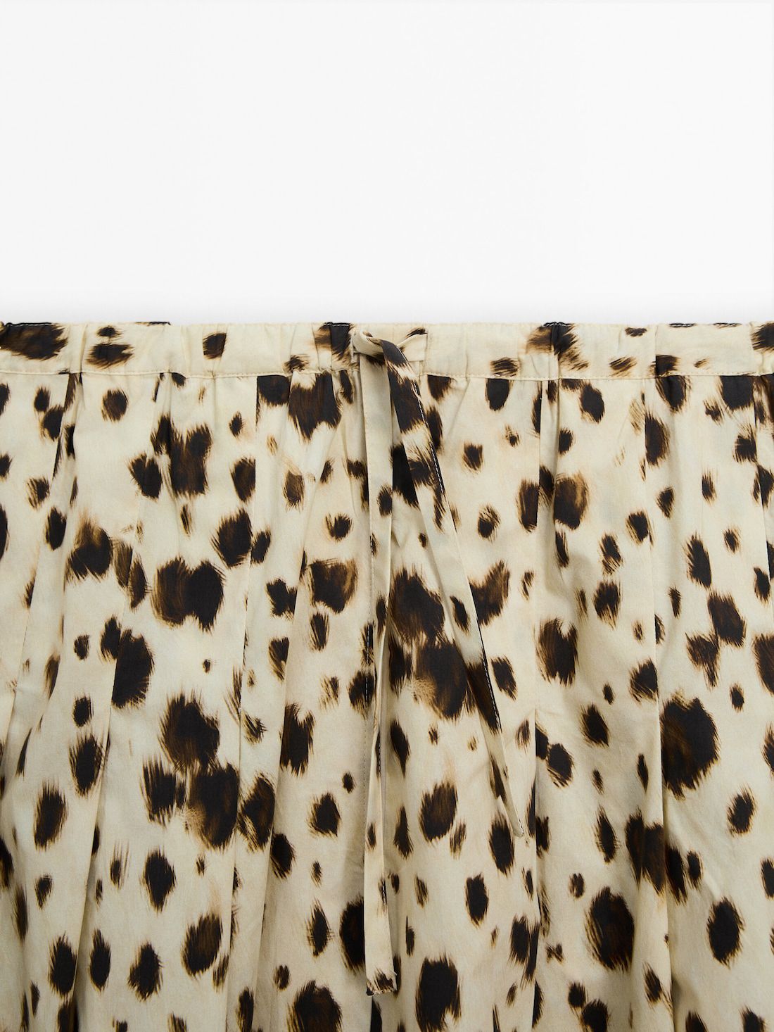 Massimo Dutti Long Flared Animal Print Women Skirts Cream / Dark Brown | US-MP2659013