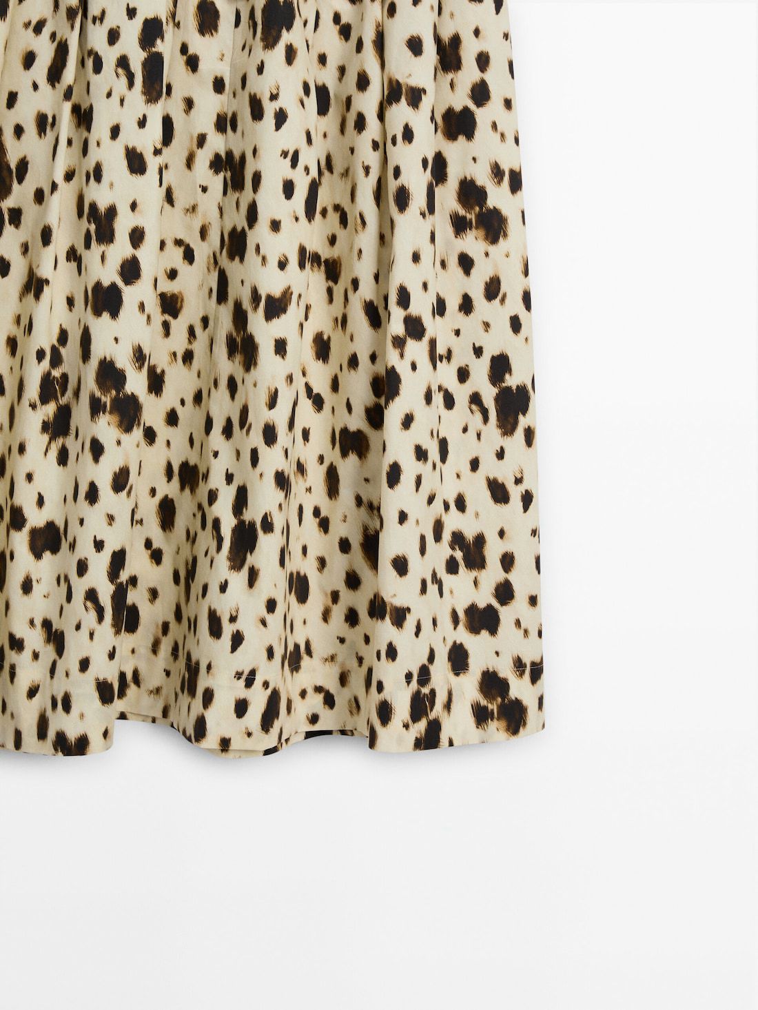 Massimo Dutti Long Flared Animal Print Women Skirts Cream / Dark Brown | US-MP2659013