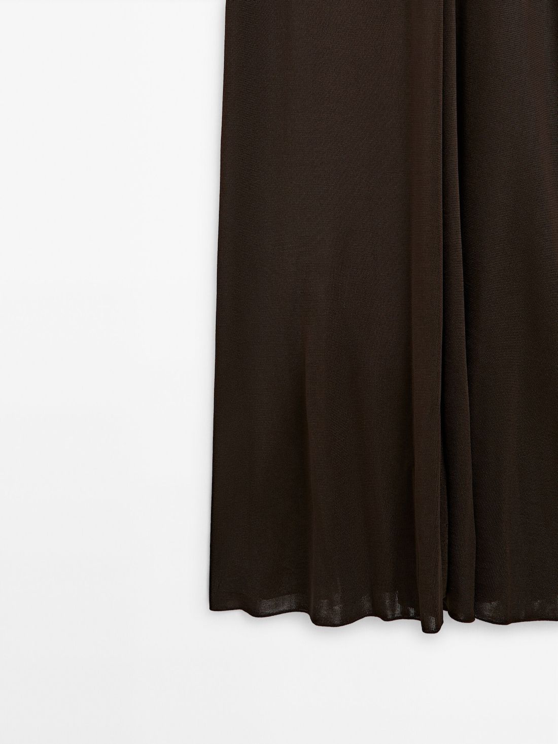 Massimo Dutti Long Knit With Metallic Thread Women Dress Dark Brown | US-UI9048126