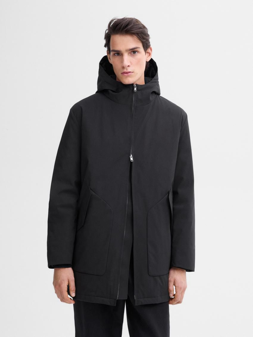 Massimo Dutti Long Lightweight Quilted Down Men Parka Navy | US-FZ4187209