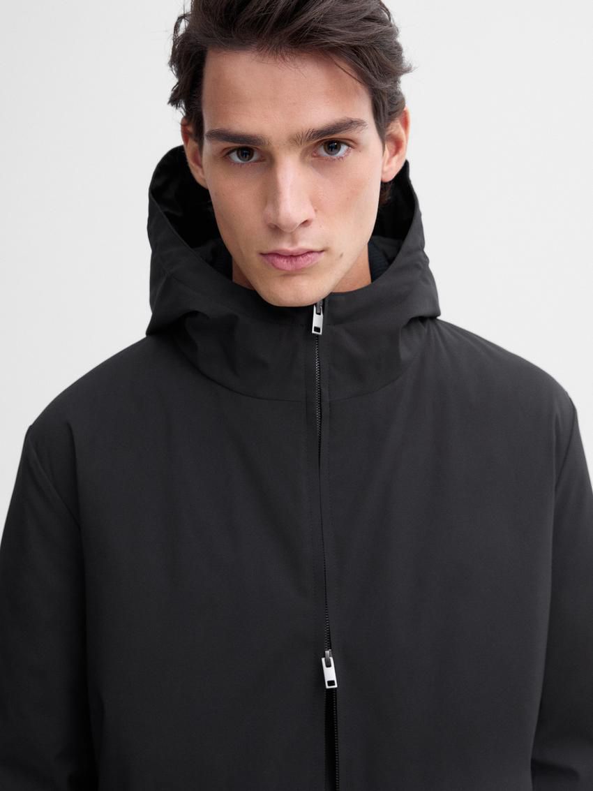 Massimo Dutti Long Lightweight Quilted Down Men Parka Navy | US-FZ4187209
