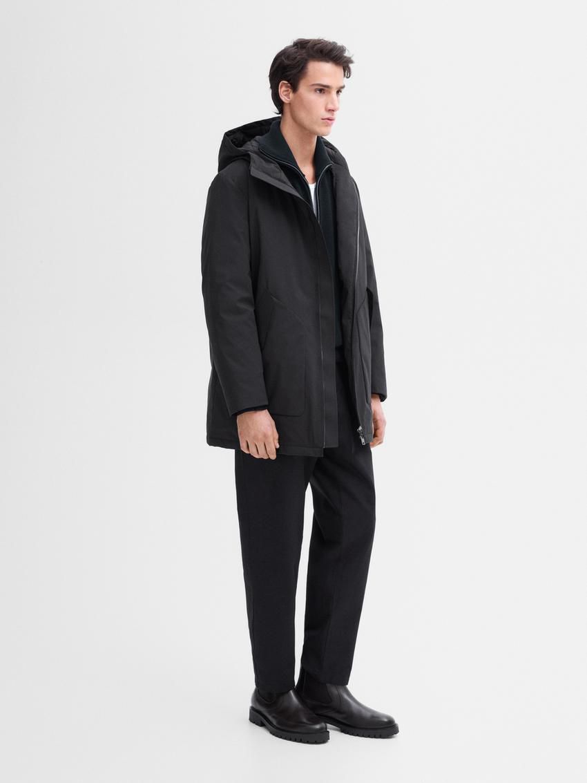 Massimo Dutti Long Lightweight Quilted Down Men Parka Navy | US-FZ4187209