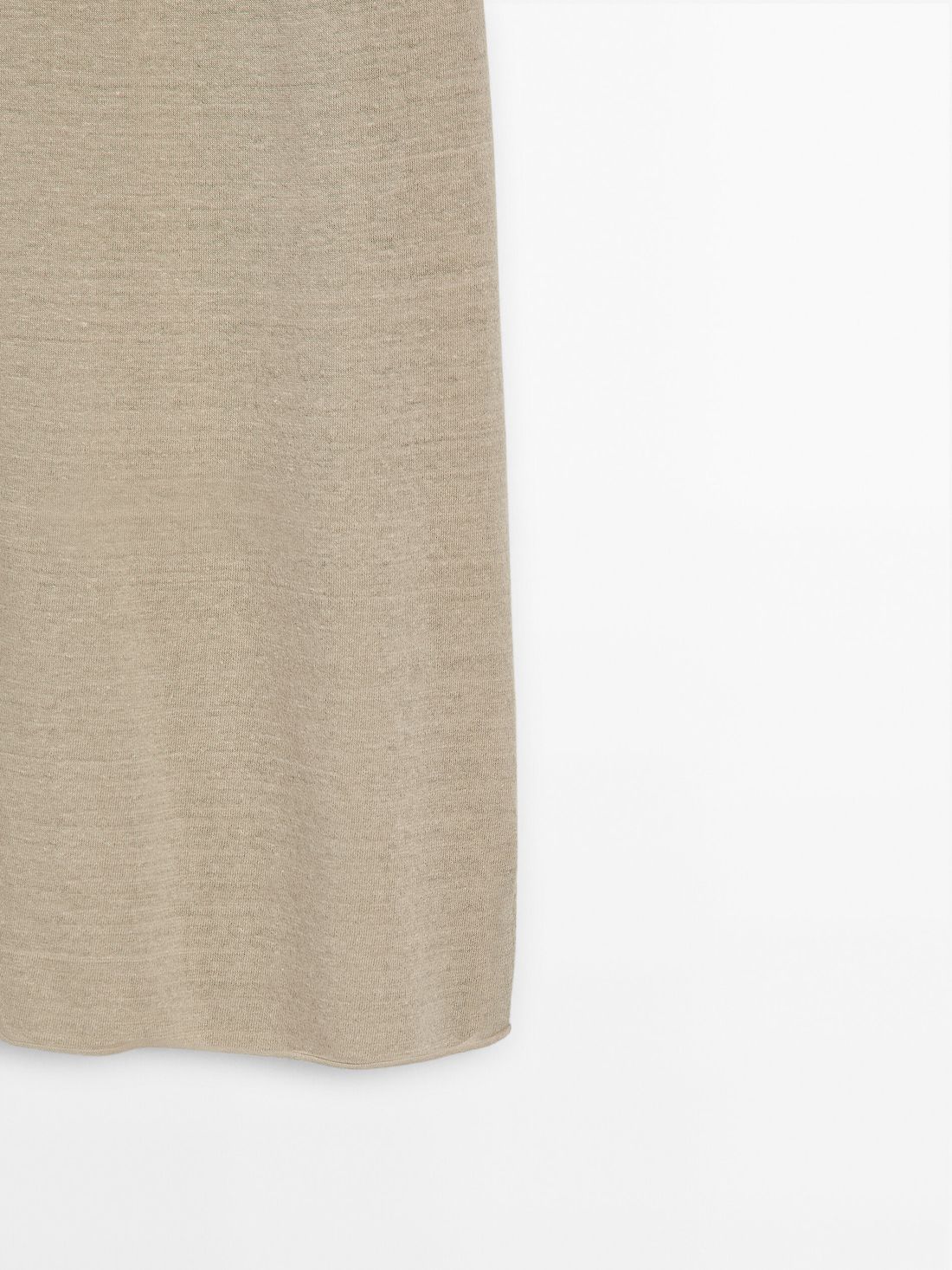 Massimo Dutti Long Linen Blend With Tie Detail Women Skirts Beige | US-KP1837209