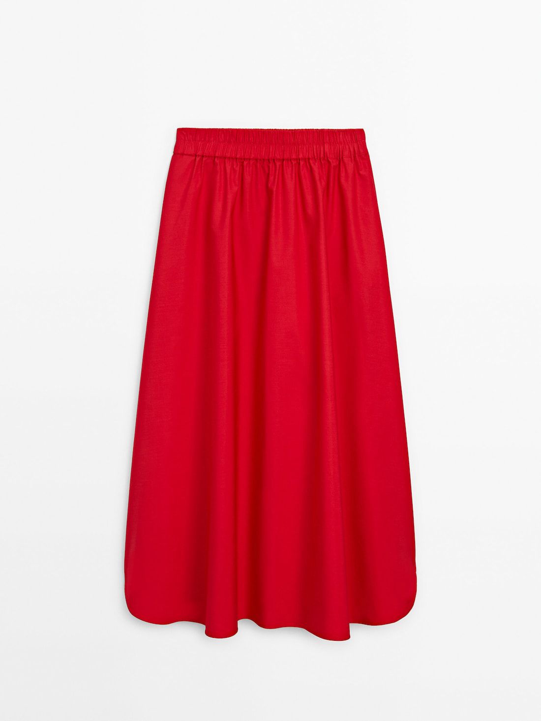 Massimo Dutti Long Maxi With Elasticated Waistband Women Skirts Red | US-JD5746309