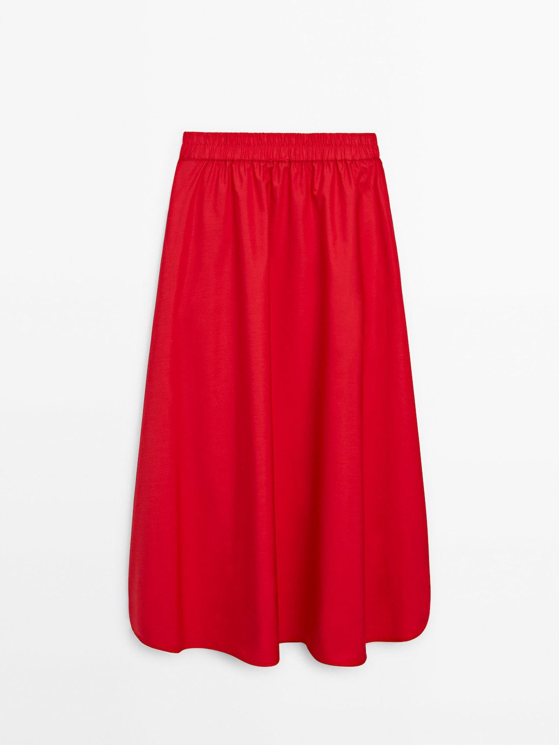 Massimo Dutti Long Maxi With Elasticated Waistband Women Skirts Red | US-JD5746309