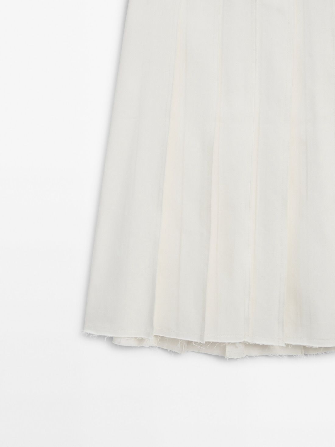 Massimo Dutti Long Pleated High-waist Denim Women Skirts Cream | US-IE9682350