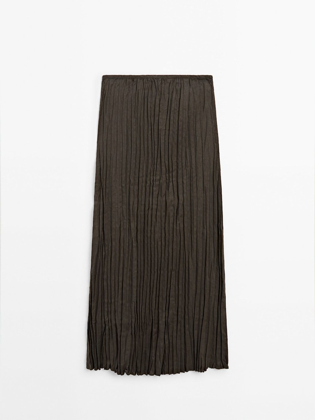Massimo Dutti Long Pleated Women Skirts Dark Grey | US-WZ1837205