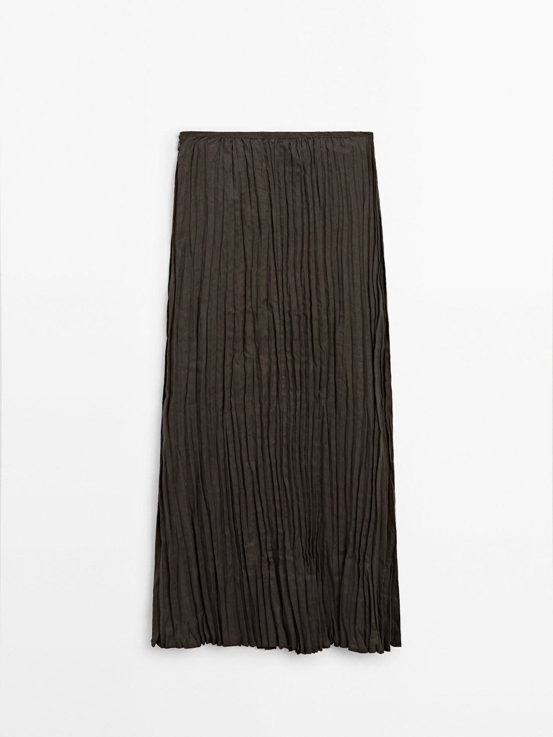 Massimo Dutti Long Pleated Women Skirts Dark Grey | US-WZ1837205