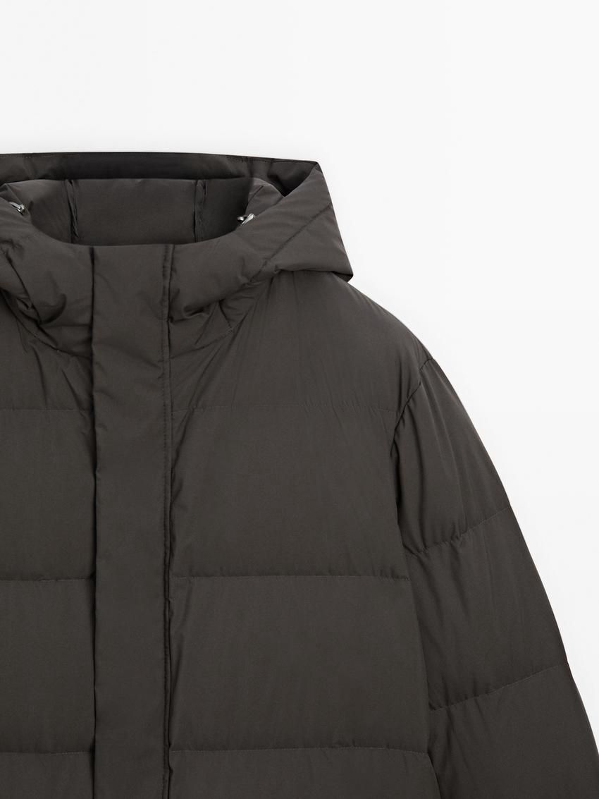 Massimo Dutti Long Puffer Down Men Coat Dark Grey | US-LD2781546