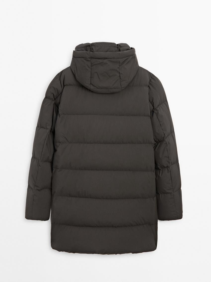 Massimo Dutti Long Puffer Down Men Coat Dark Grey | US-LD2781546