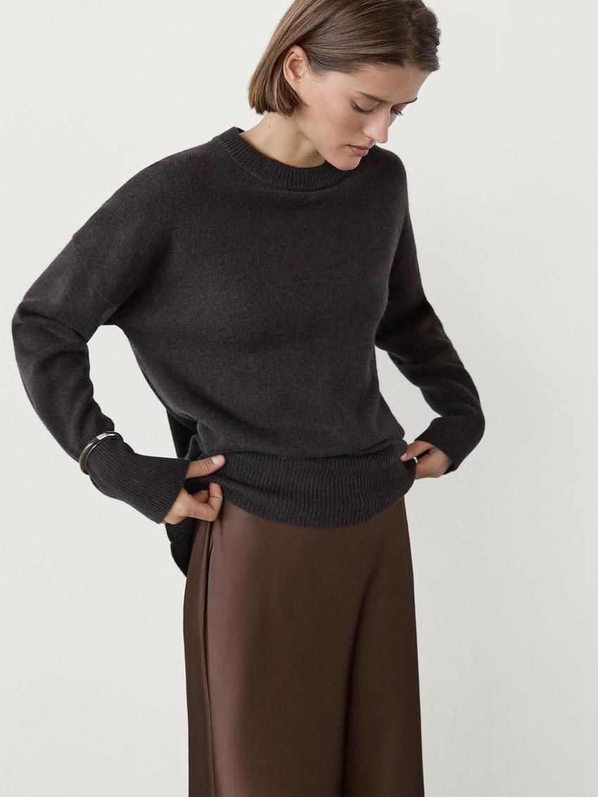 Massimo Dutti Long Satin Women Skirts Chocolate | US-IQ4968052