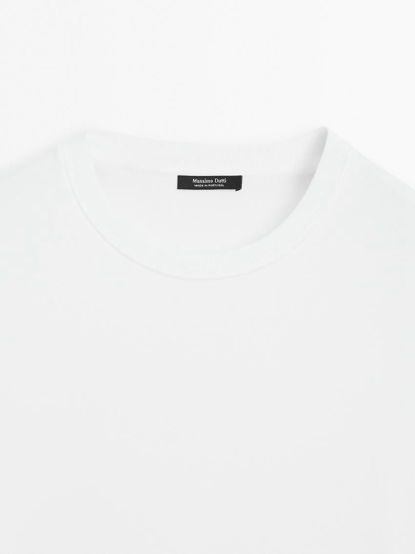 Massimo Dutti Long Sleeve Cotton Women T-Shirt White | US-YO5719823