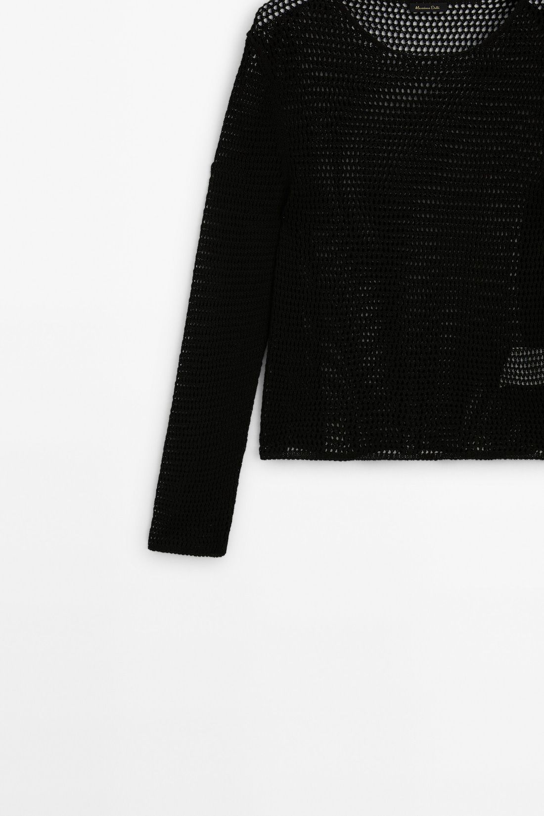 Massimo Dutti Long Sleeve Cutwork Women Sweater Black | US-RF3701968
