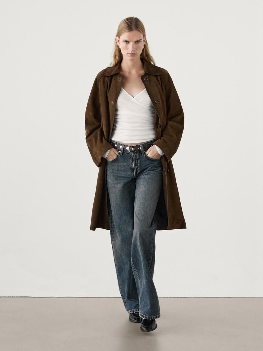 Massimo Dutti Long Sleeve V-neck Women T-Shirt Cream | US-YW9583126