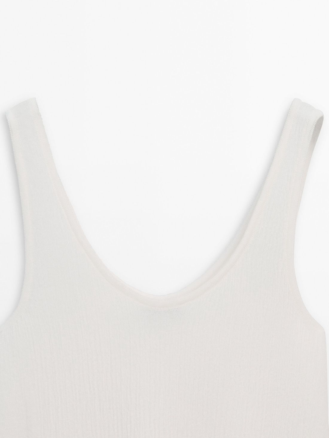 Massimo Dutti Long Strappy With Double Fabric Women Dress White | US-PB6093248