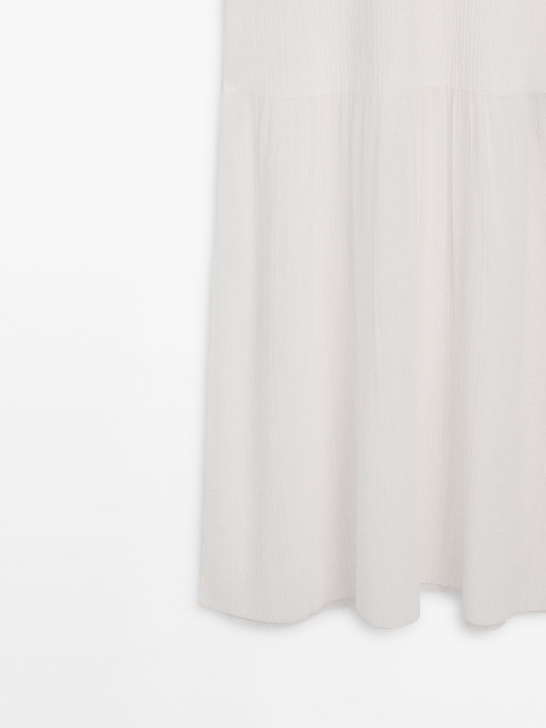 Massimo Dutti Long Strappy With Double Fabric Women Dress White | US-PB6093248