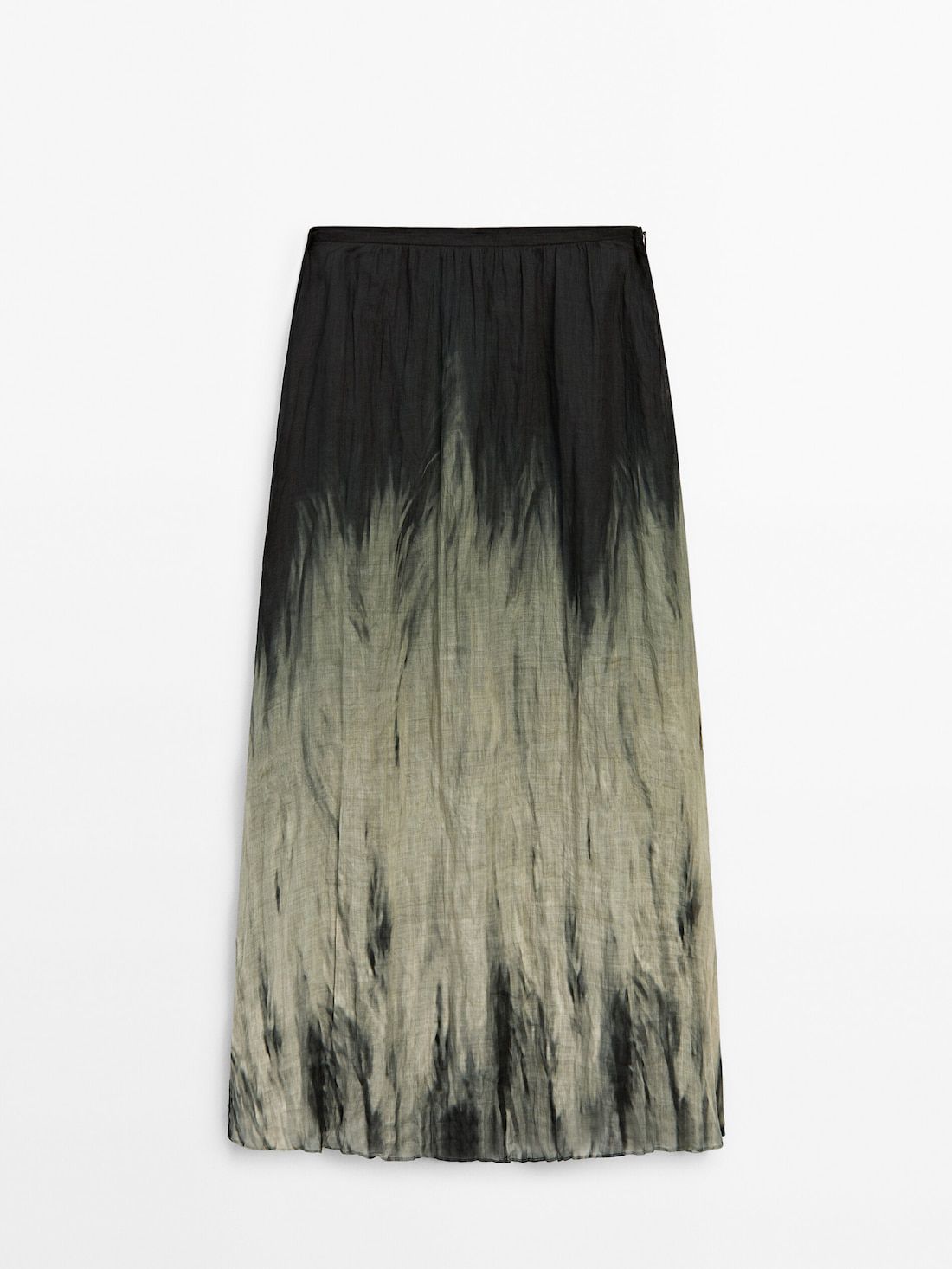 Massimo Dutti Long Tie-dye Print Women Skirts Green | US-HQ7186392