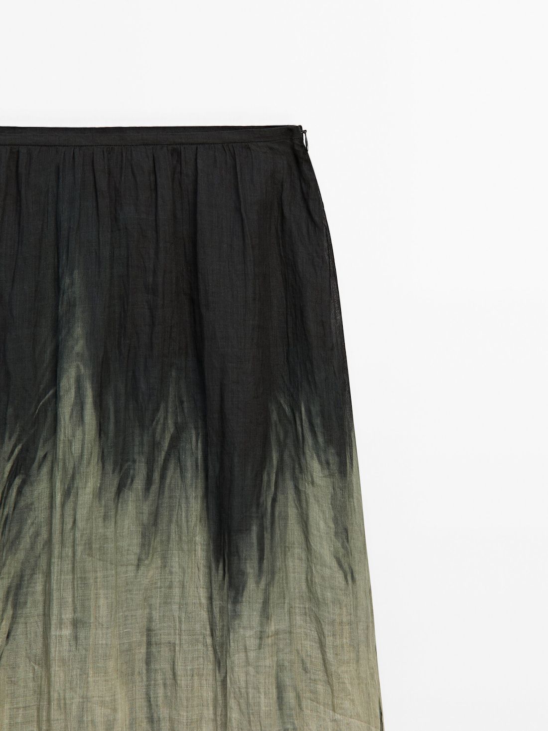 Massimo Dutti Long Tie-dye Print Women Skirts Green | US-HQ7186392
