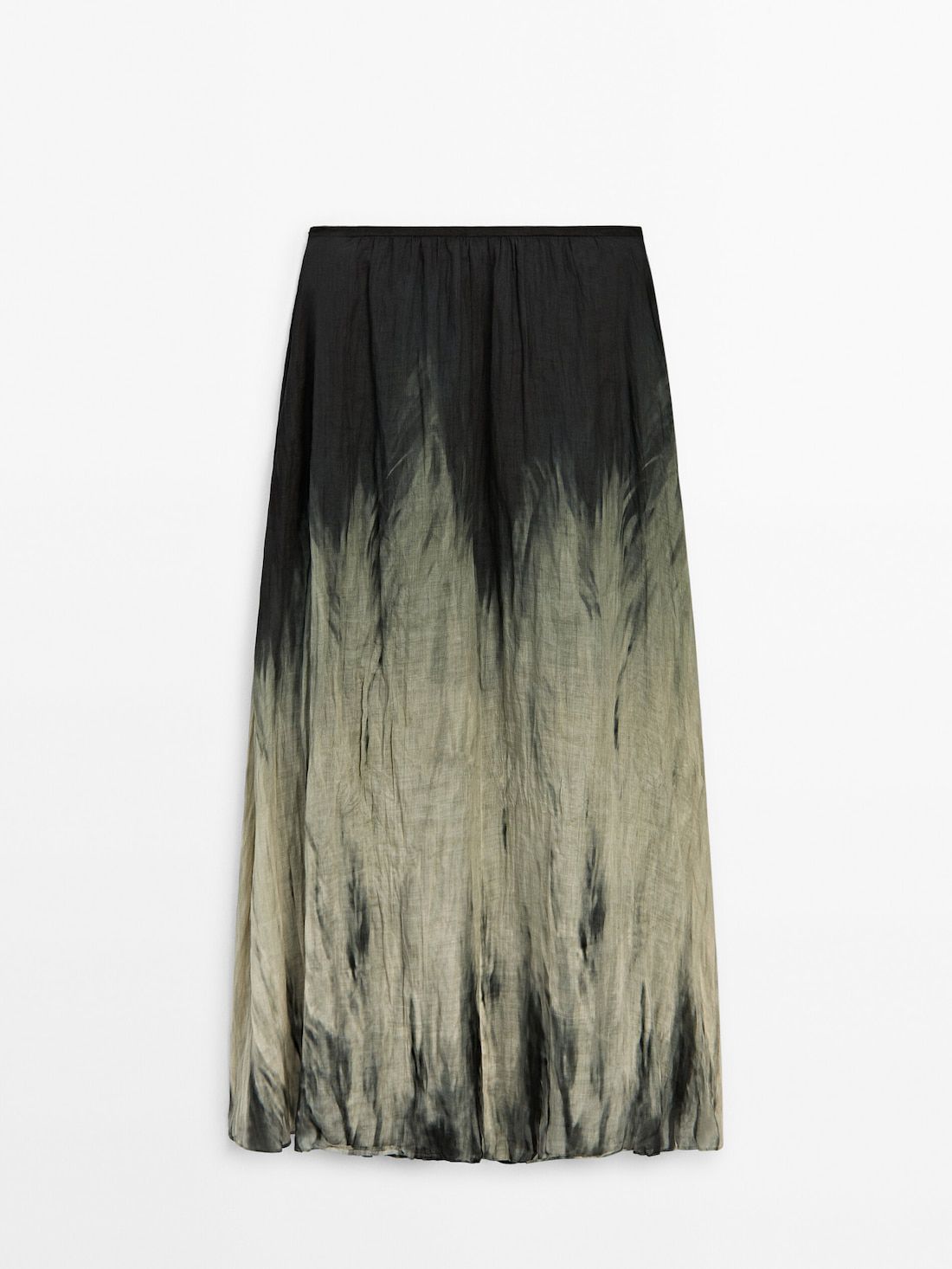 Massimo Dutti Long Tie-dye Print Women Skirts Green | US-HQ7186392