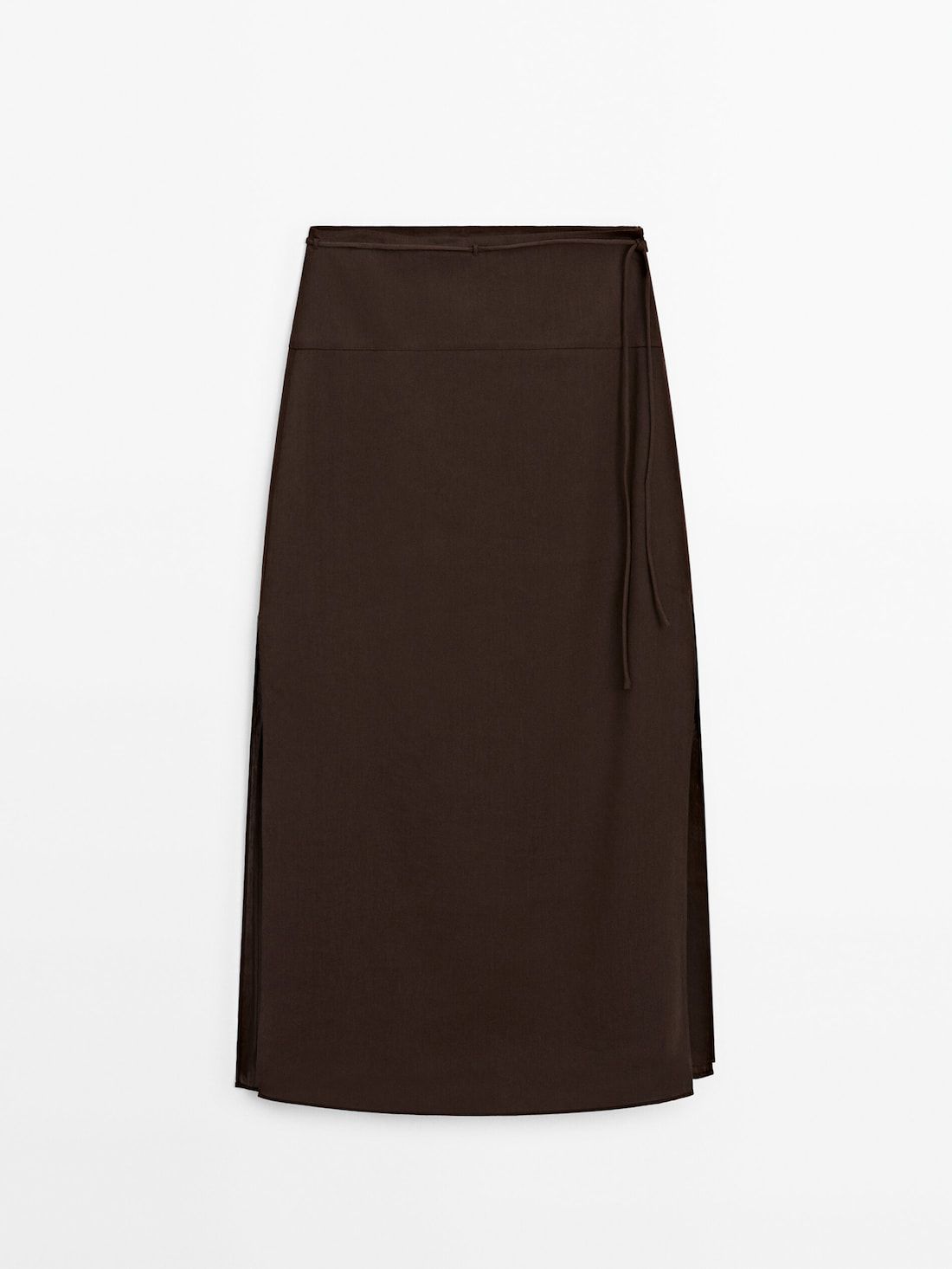 Massimo Dutti Long With Drawstring Detail Women Skirts Chocolate | US-KZ8379016