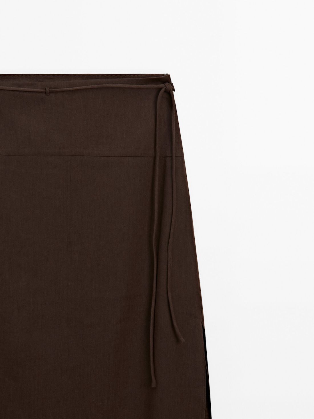 Massimo Dutti Long With Drawstring Detail Women Skirts Chocolate | US-KZ8379016