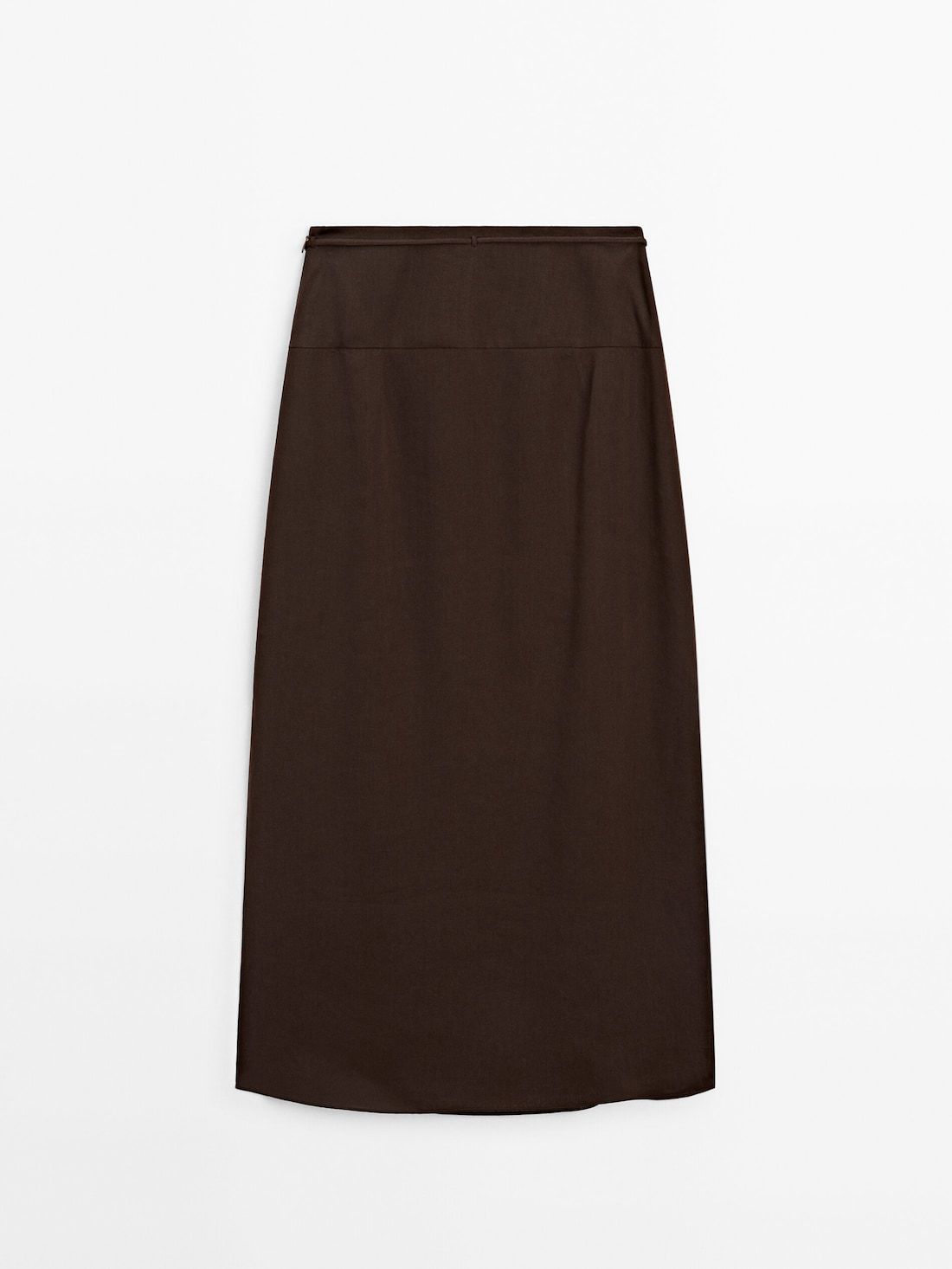 Massimo Dutti Long With Drawstring Detail Women Skirts Chocolate | US-KZ8379016