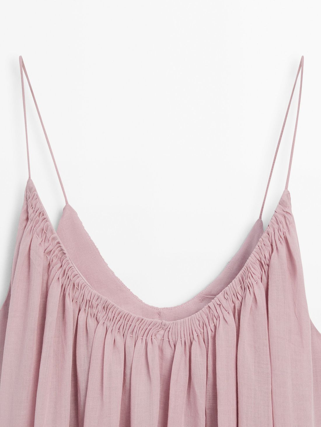 Massimo Dutti Long With Gathered Detail Women Dress Pink | US-QB5072318