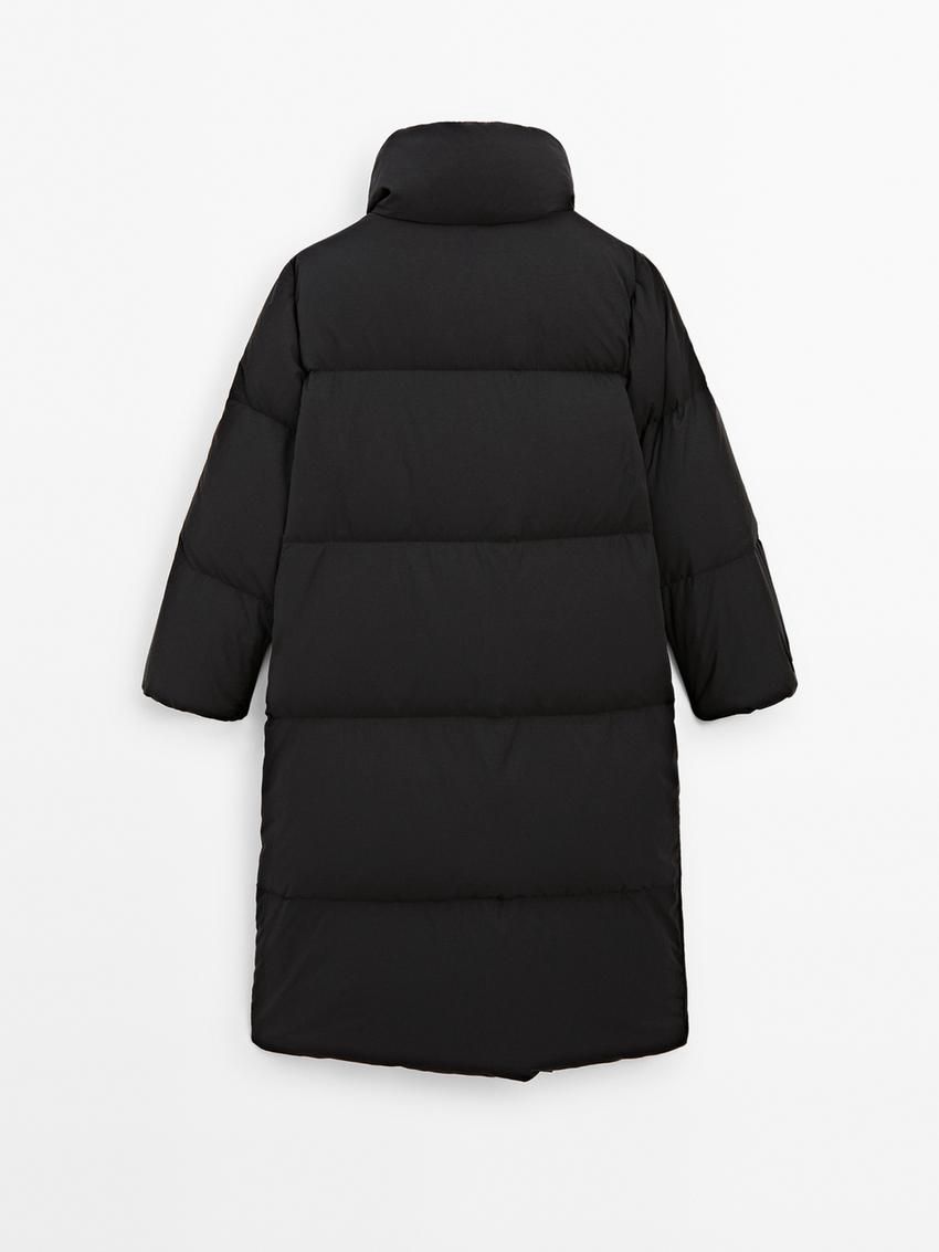 Massimo Dutti Long Women Puffer Jacket Black | US-IU0715483