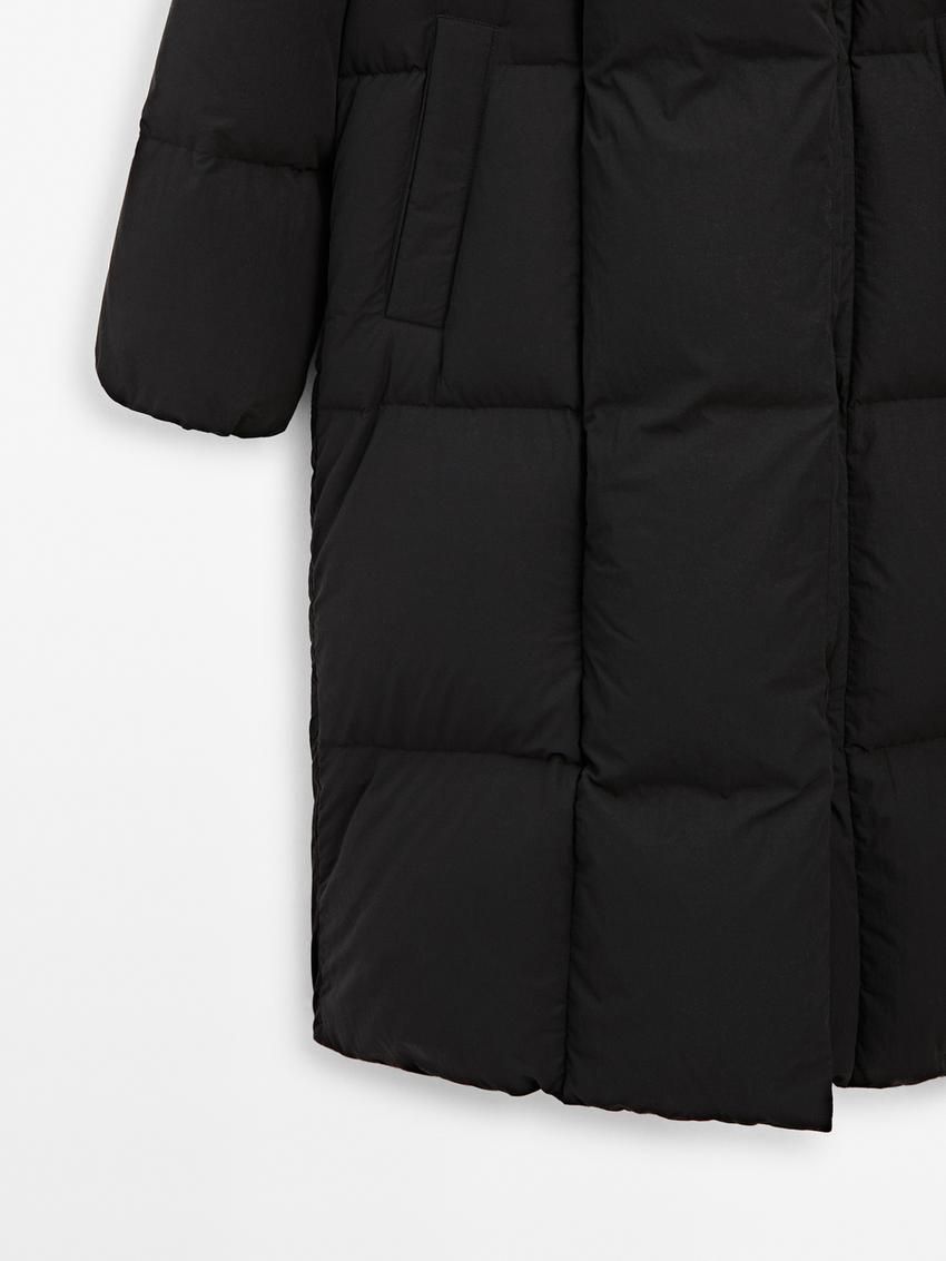 Massimo Dutti Long Women Puffer Jacket Black | US-IU0715483