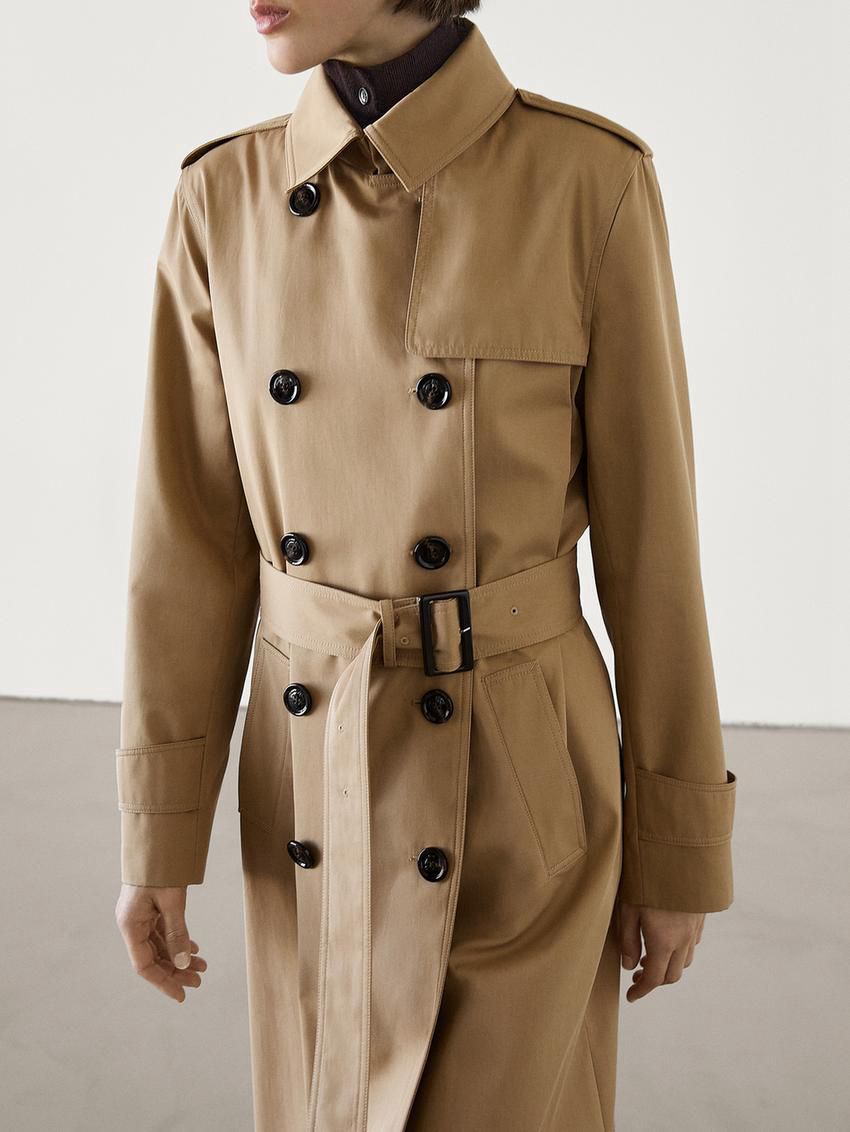 Massimo Dutti Long Women Trench Coat Brown | US-ND4587693