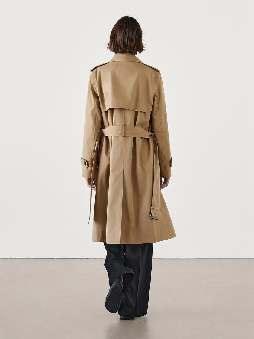 Massimo Dutti Long Women Trench Coat Brown | US-ND4587693