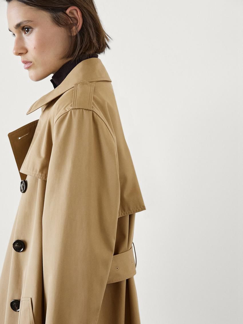 Massimo Dutti Long Women Trench Coat Brown | US-ND4587693