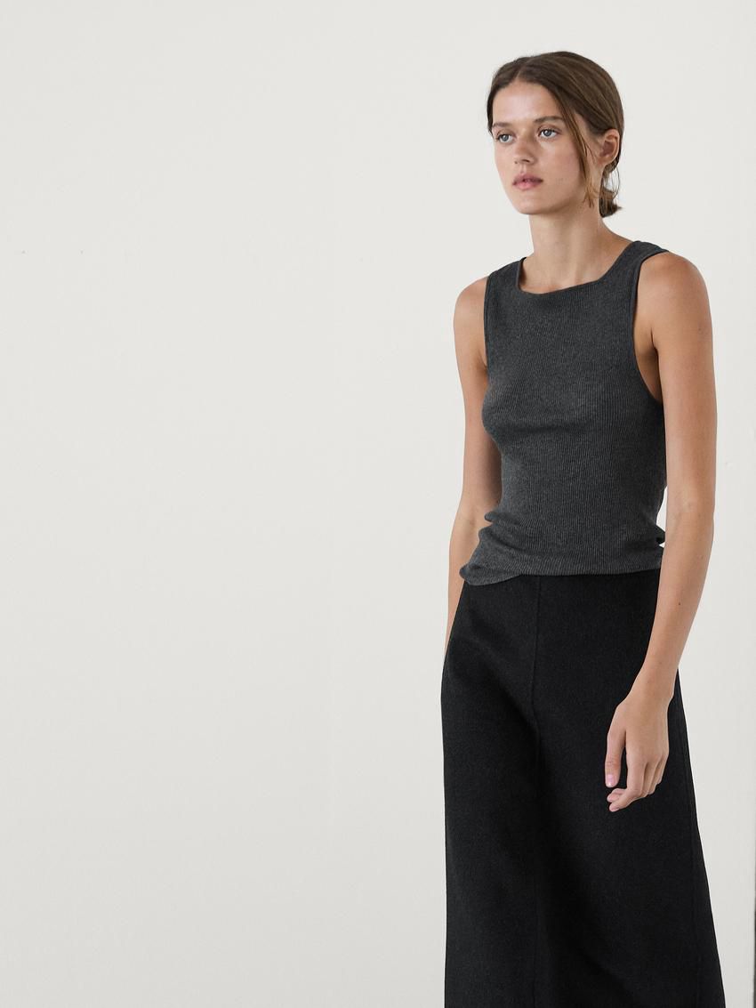 Massimo Dutti Long Wool Blend Women Skirts Black | US-KV9512386