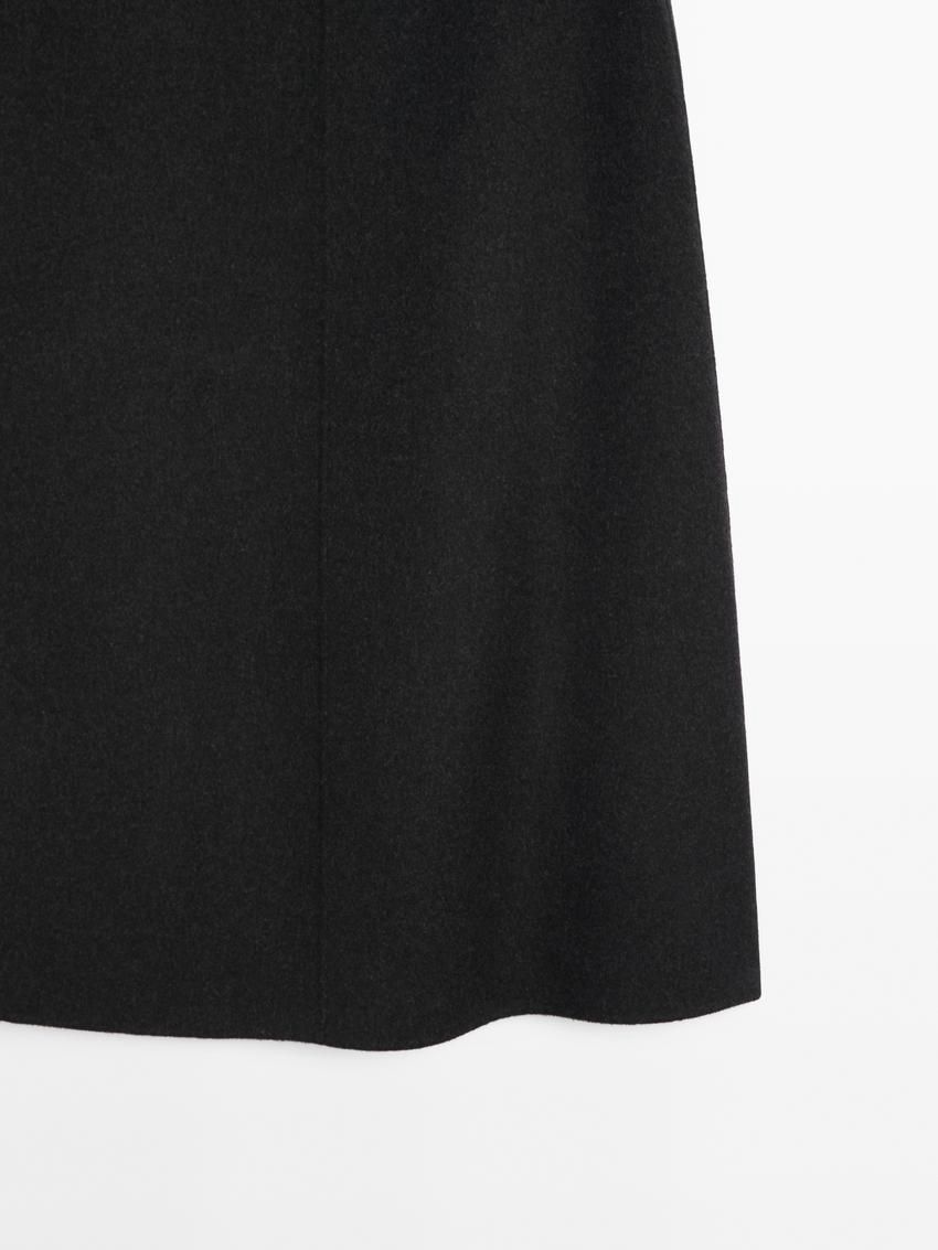 Massimo Dutti Long Wool Blend Women Skirts Black | US-KV9512386