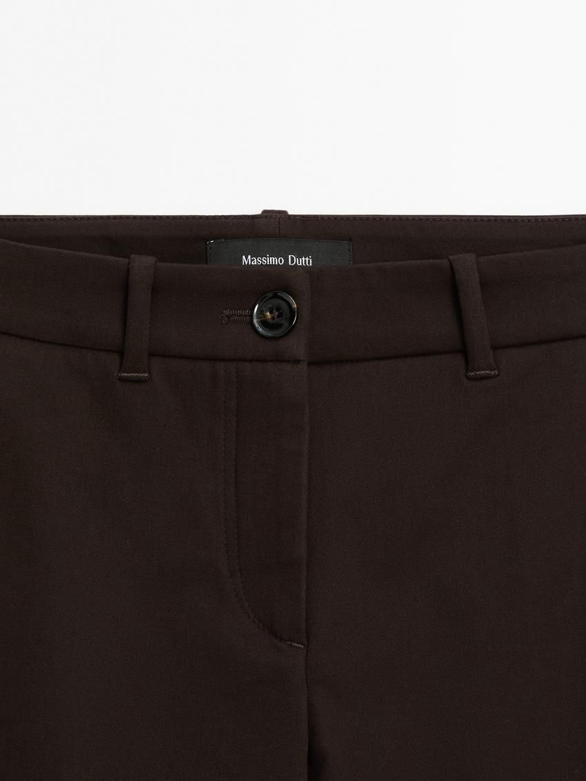 Massimo Dutti Low-rise Slim Fit Flared Women Trousers Chocolate | US-EH5389420