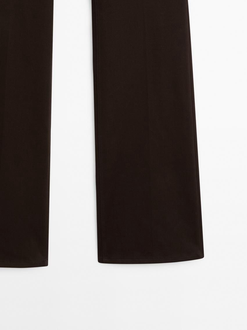 Massimo Dutti Low-rise Slim Fit Flared Women Trousers Chocolate | US-EH5389420