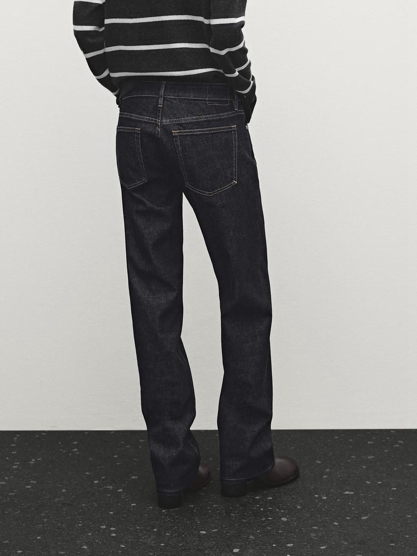 Massimo Dutti Low-rise Straight-leg Women Jeans Dark Blue | US-LD6798013