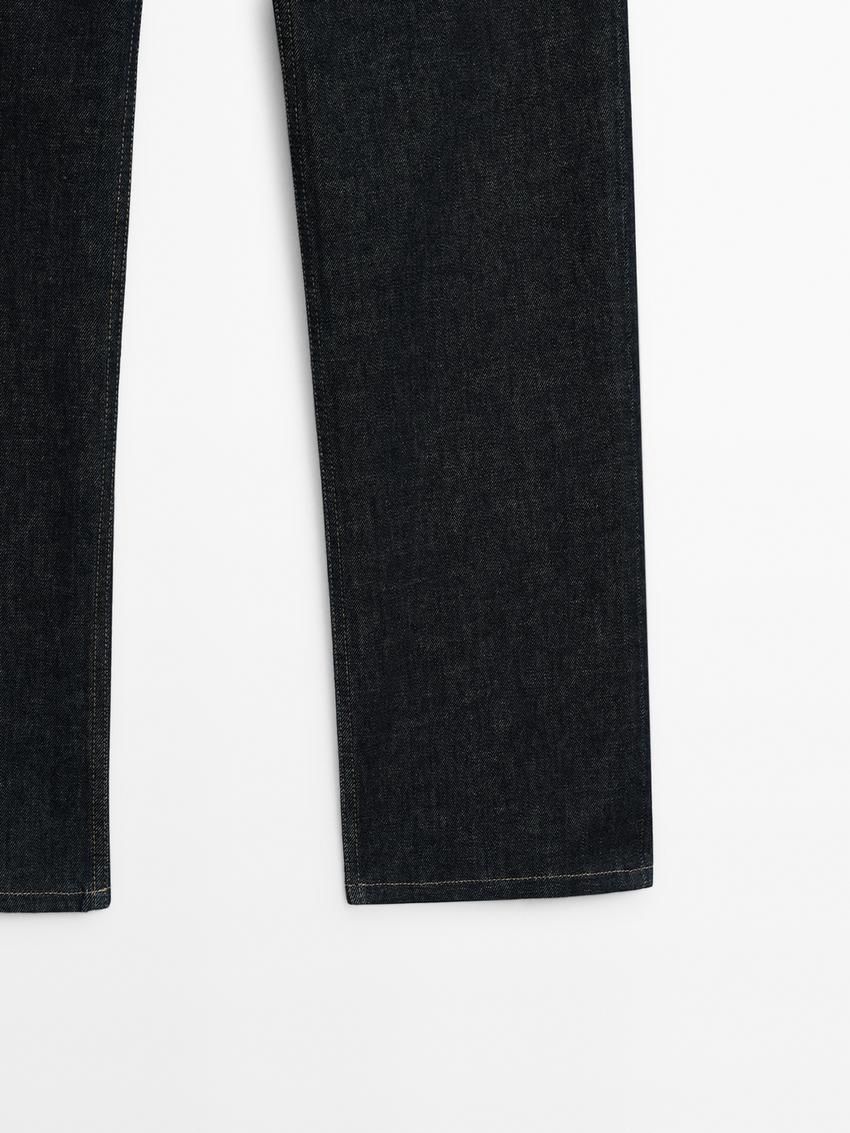 Massimo Dutti Low-rise Straight-leg Women Jeans Dark Blue | US-LD6798013