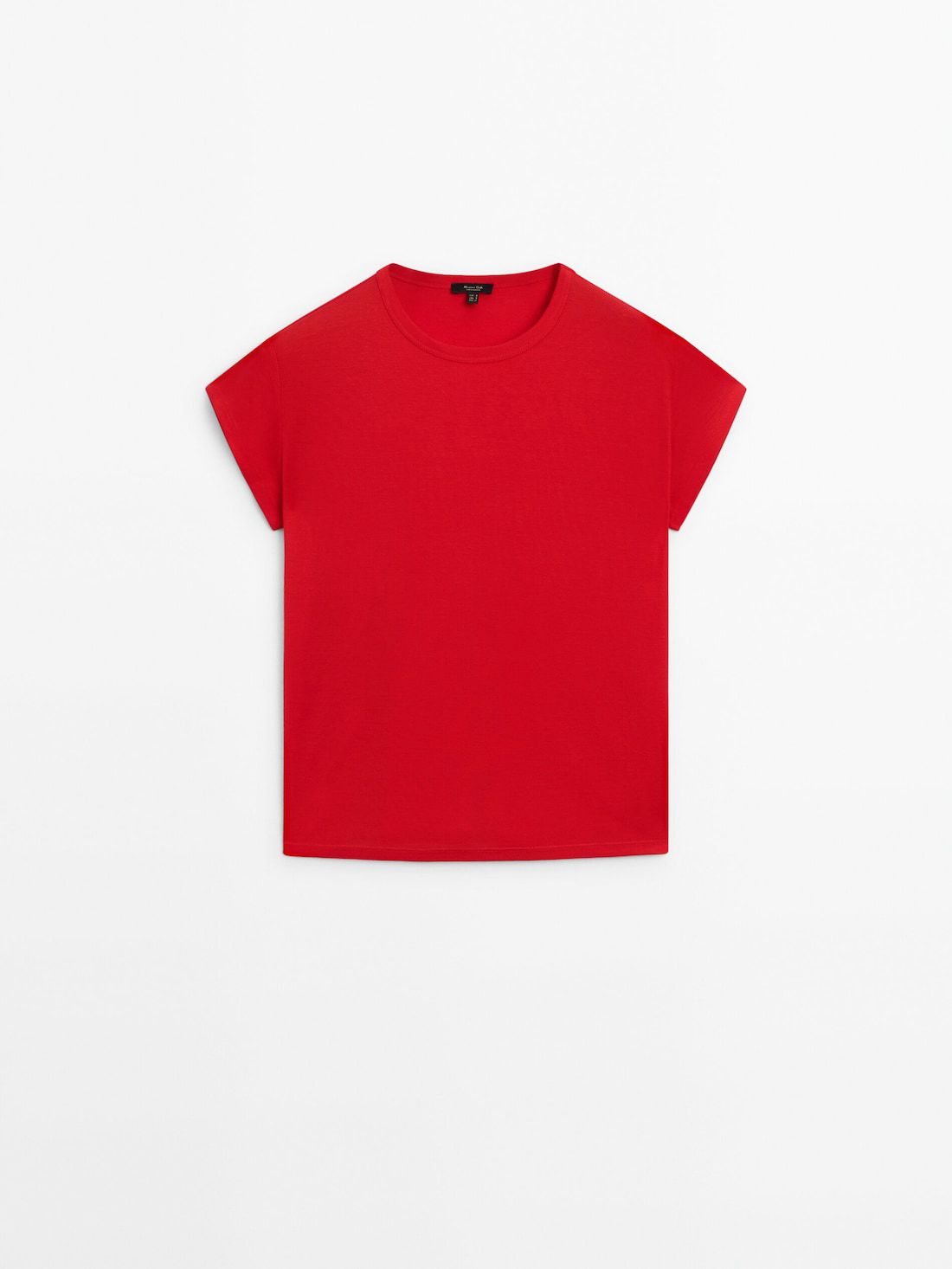 Massimo Dutti Mercerised Cotton Women T-Shirt Red | US-PM3740865