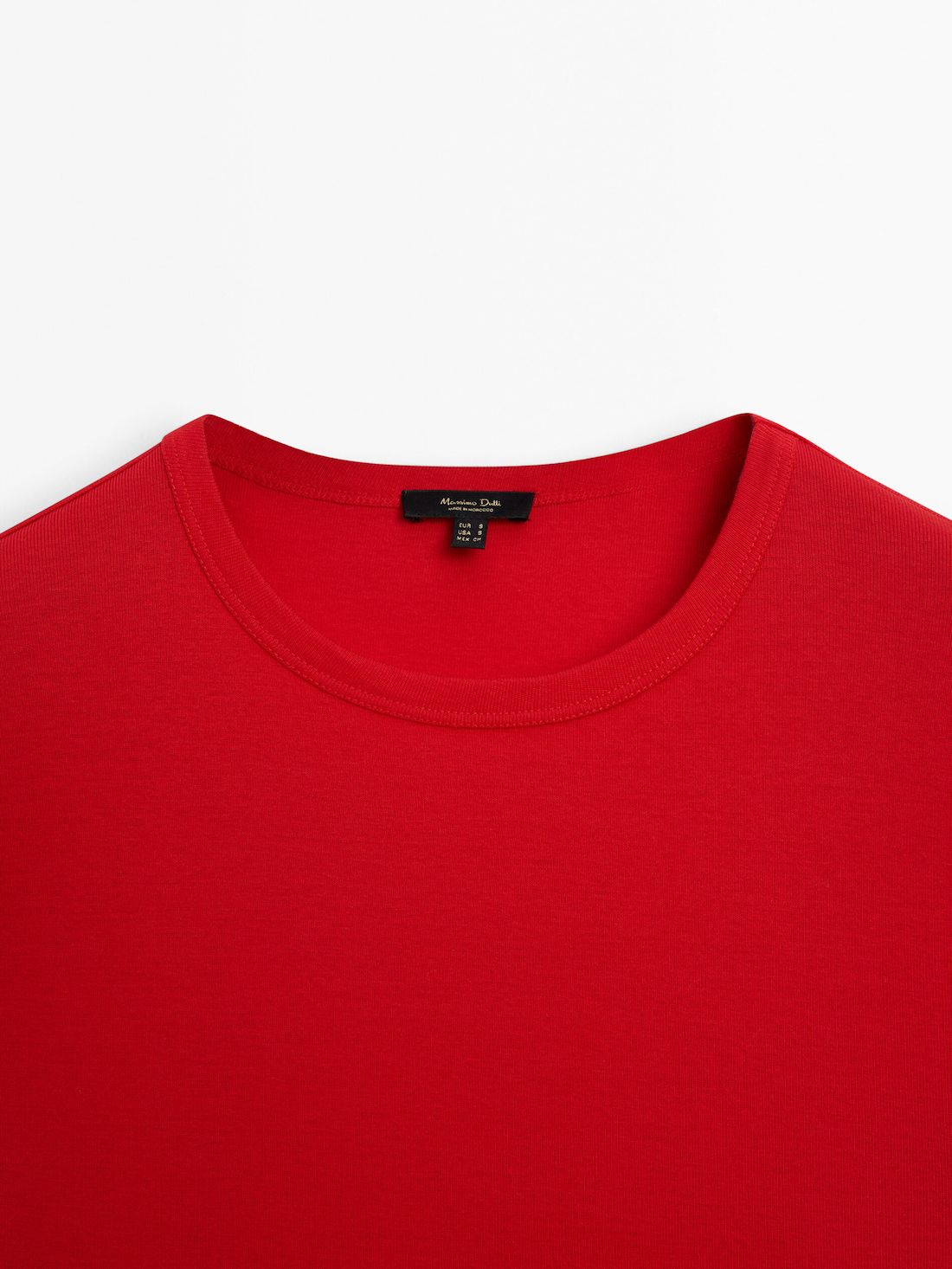 Massimo Dutti Mercerised Cotton Women T-Shirt Red | US-PM3740865