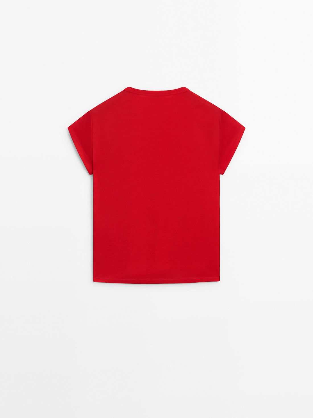 Massimo Dutti Mercerised Cotton Women T-Shirt Red | US-PM3740865