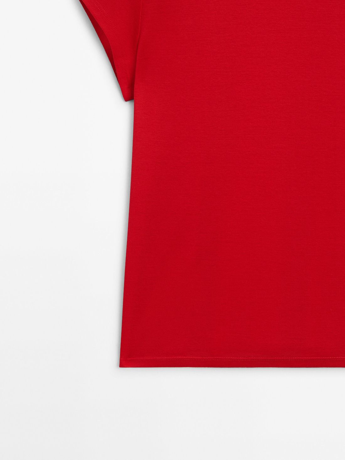 Massimo Dutti Mercerised Cotton Women T-Shirt Red | US-PM3740865